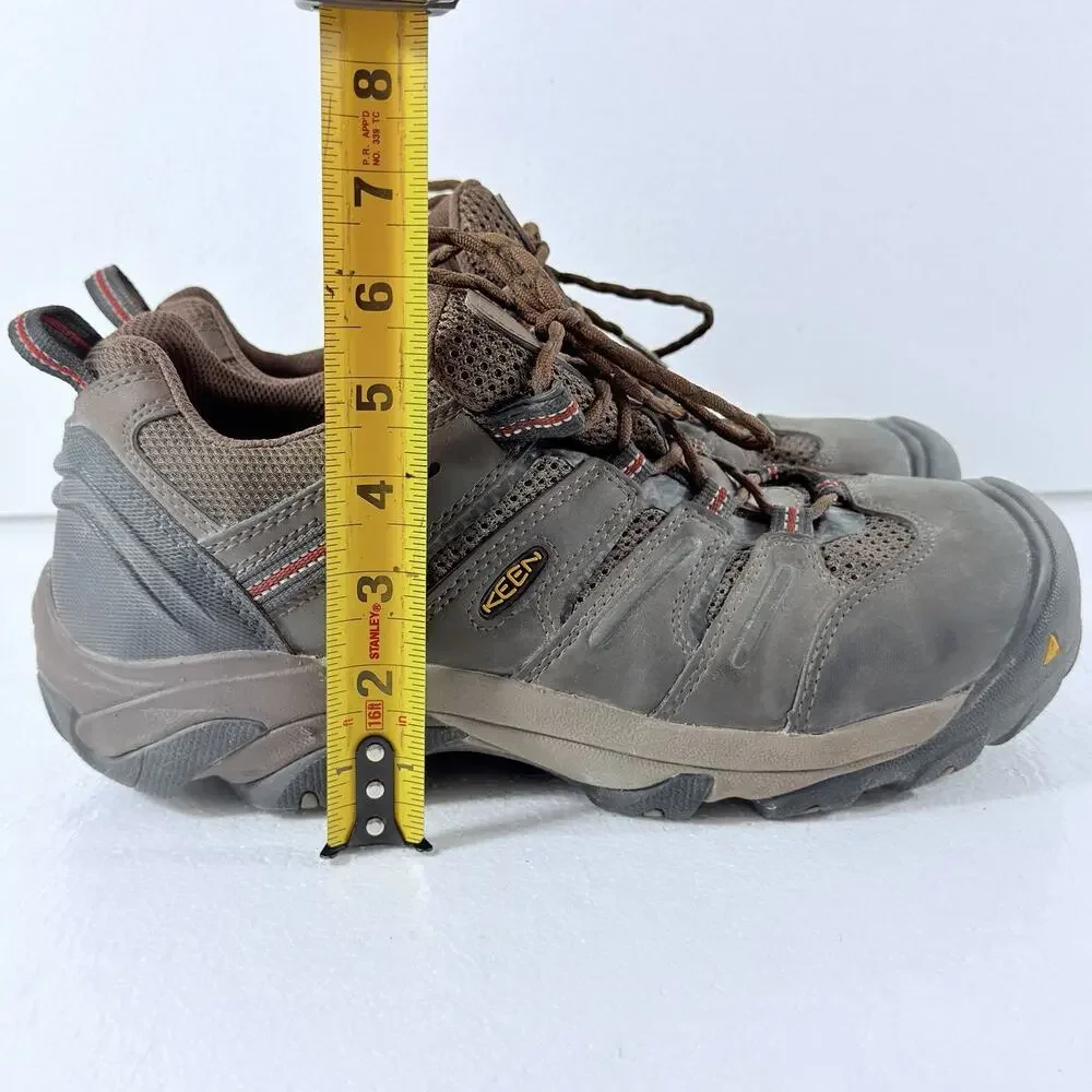 KEEN Utility Lansing Mens Low Steel Toe Work Shoes Size 11.5E Brown Hiking Clean